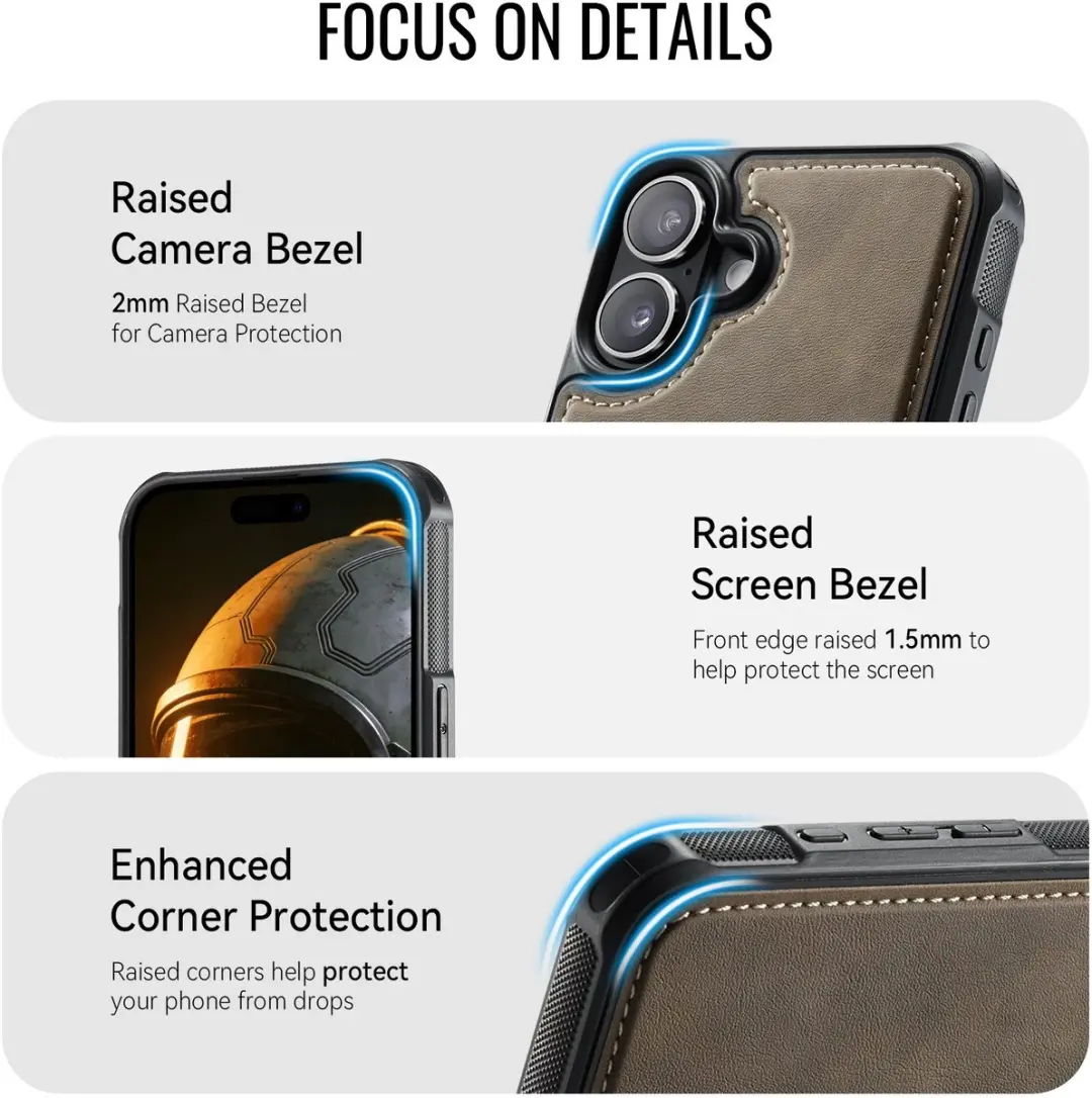 CaseMe C69 Leather Back Cover iPhone 17 - MagSafe - Bruin