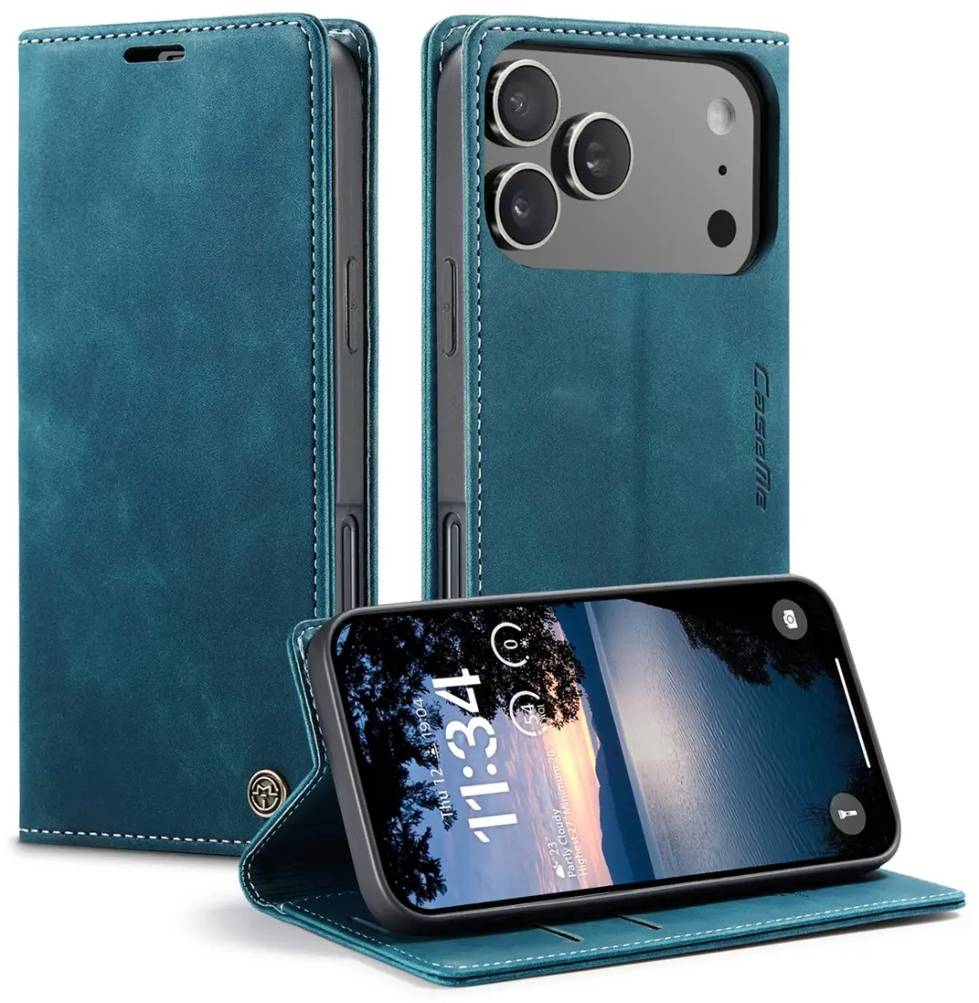 Caseme Telefoonhoesje iPhone 17 Pro Wallet Blauw - 2 Pasjes