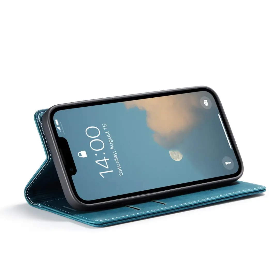 Caseme Telefoonhoesje iPhone 16E Wallet Blauw - 2 Pasjes