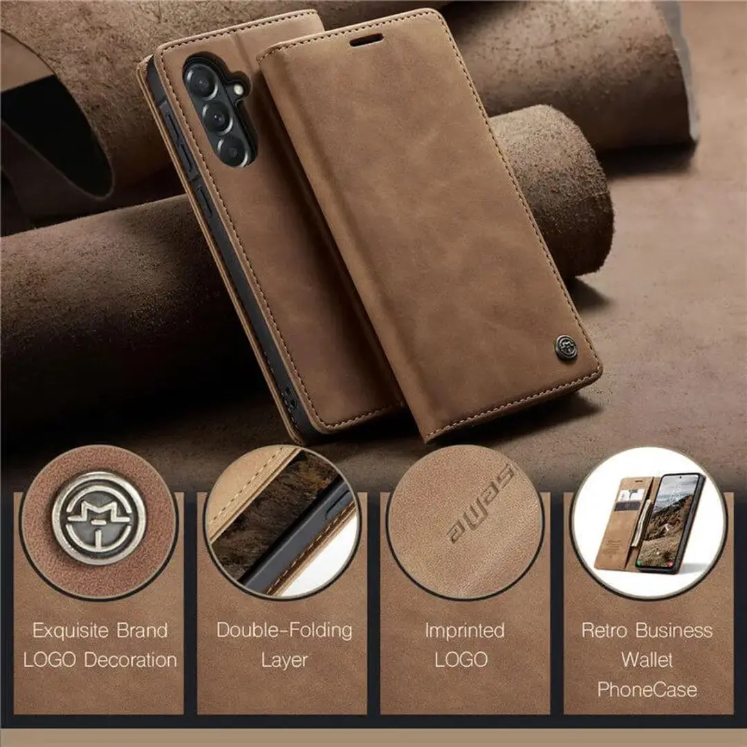 Caseme 013 Hoesje Samsung Galaxy A57 - Book Case - Bruin