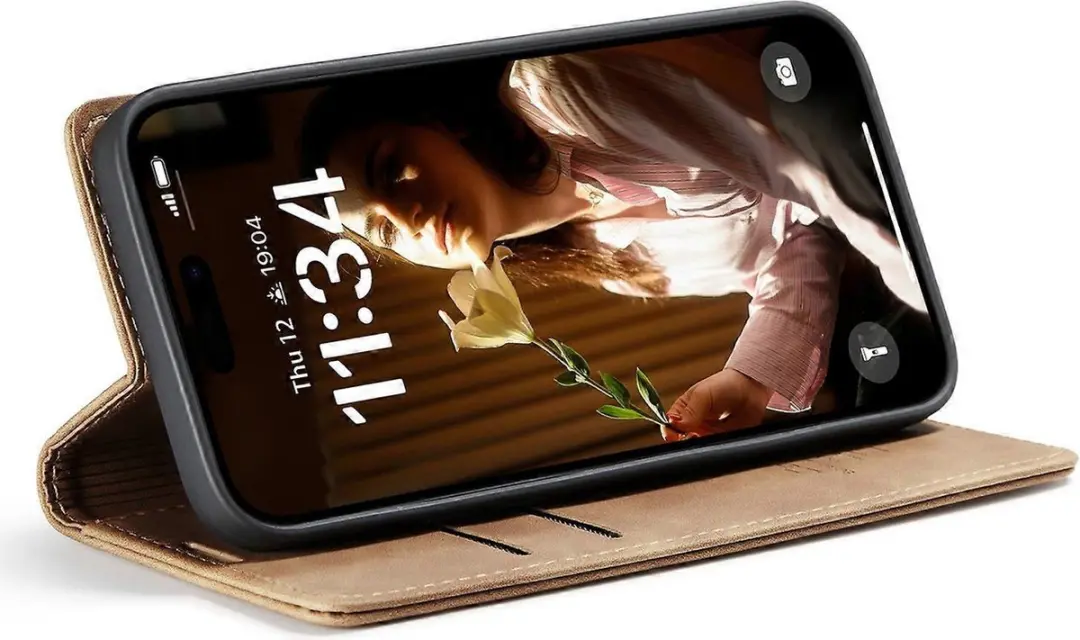 Caseme Hoesje iPhone 16 Plus - 2 Kaartvakken - Bruin