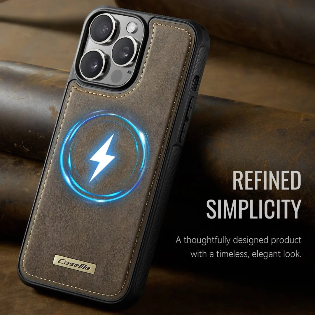CaseMe C69 Leather Back Cover iPhone 16 Pro - MagSafe - Bruin