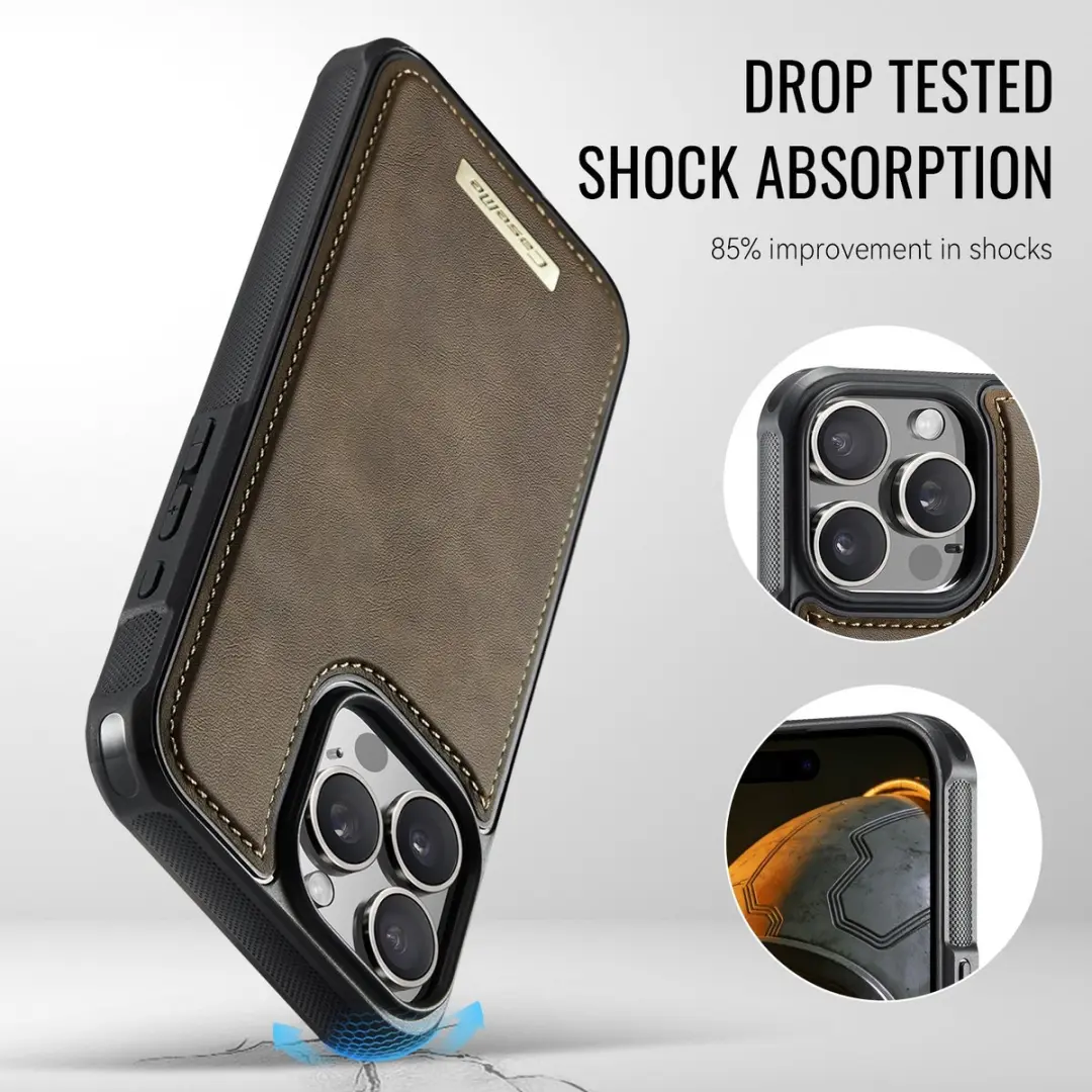 CaseMe C69 Leather Back Cover iPhone 16 Pro - MagSafe - Bruin