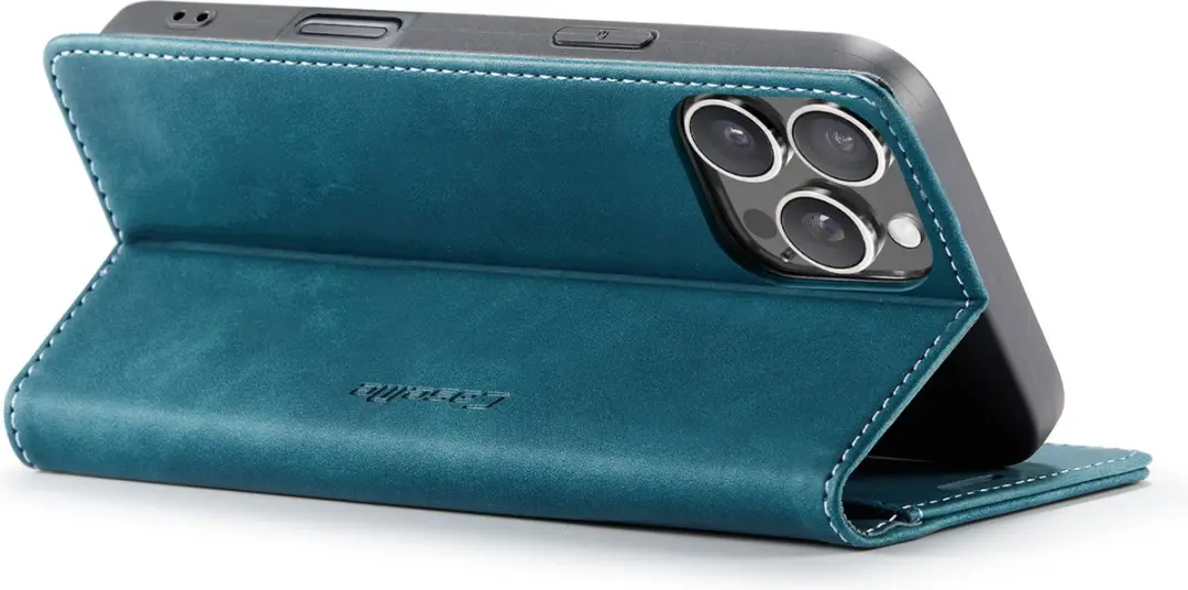 CaseMe iPhone 16 Pro Wallet Bookhoesje - Blauw