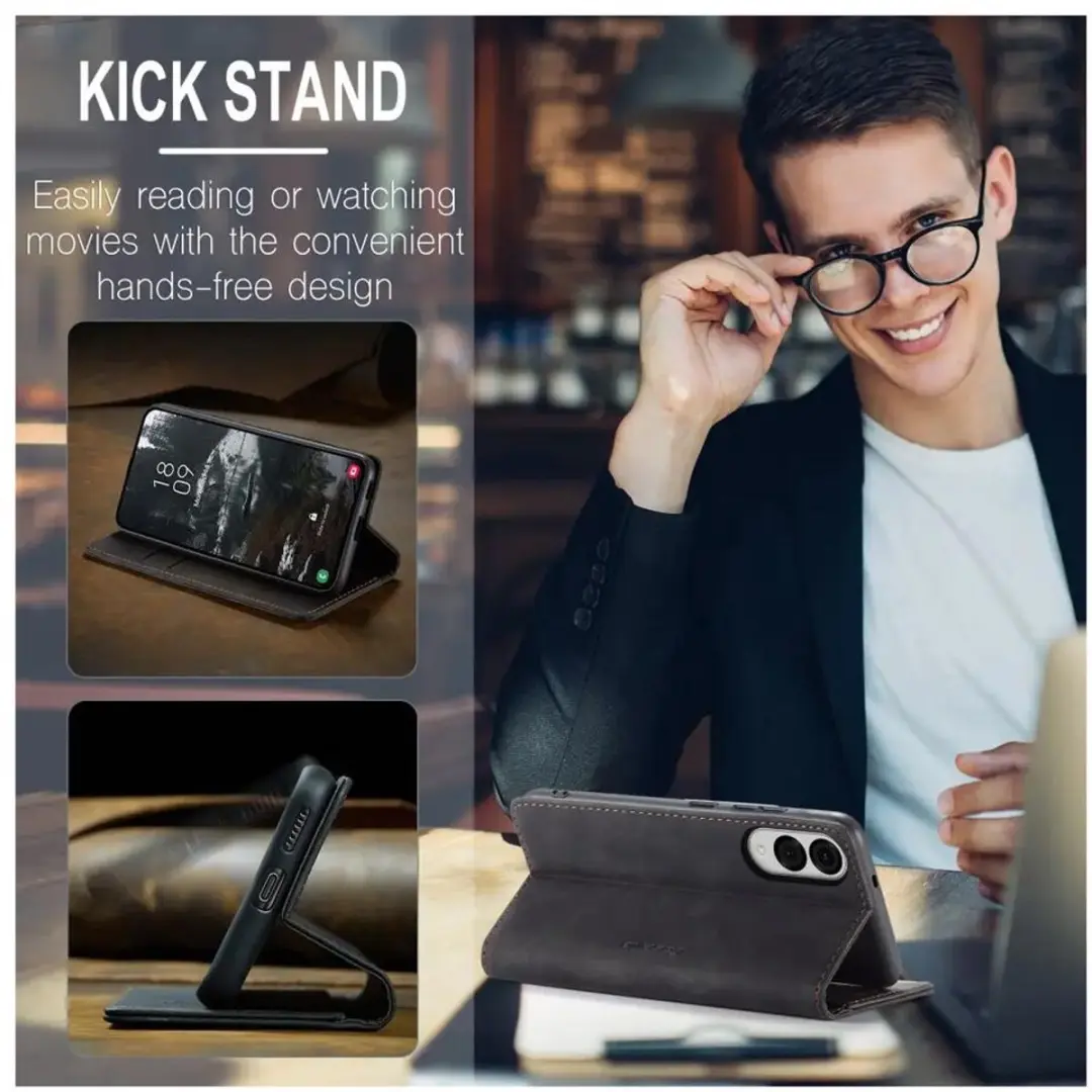 Caseme 013 Hoesje Samsung Galaxy S25 Edge - Book Case - 2 Pasjes - Zwart