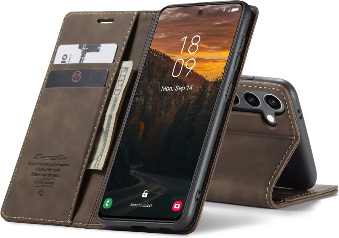 Caseme Wallet Book Case Samsung Galaxy S25 Plus - Donker Bruin