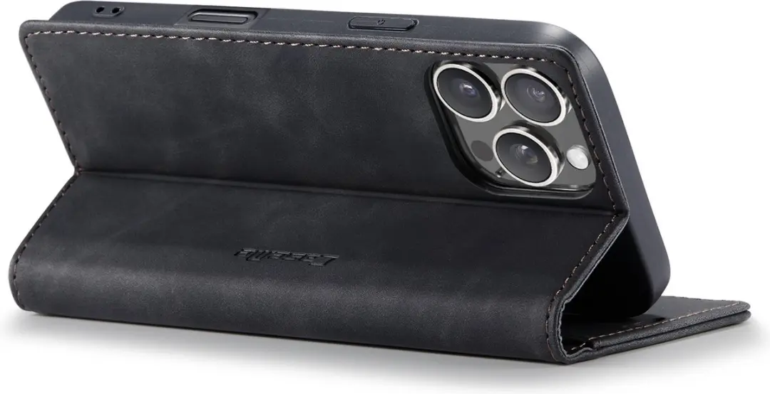 CaseMe iPhone 16 Pro Wallet Bookhoesje - Zwart