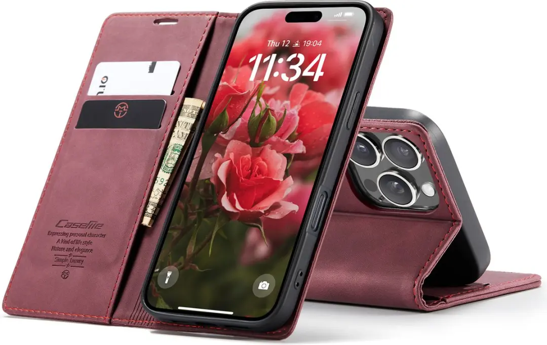 Caseme Wallet Book Case iPhone 16 Pro Max - Rood
