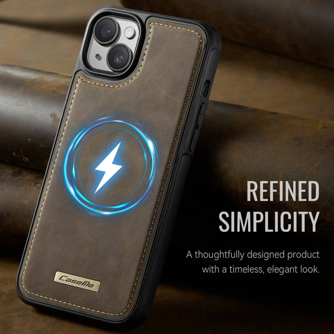 CaseMe C69 Leather Back Cover iPhone 15 - MagSafe - Bruin