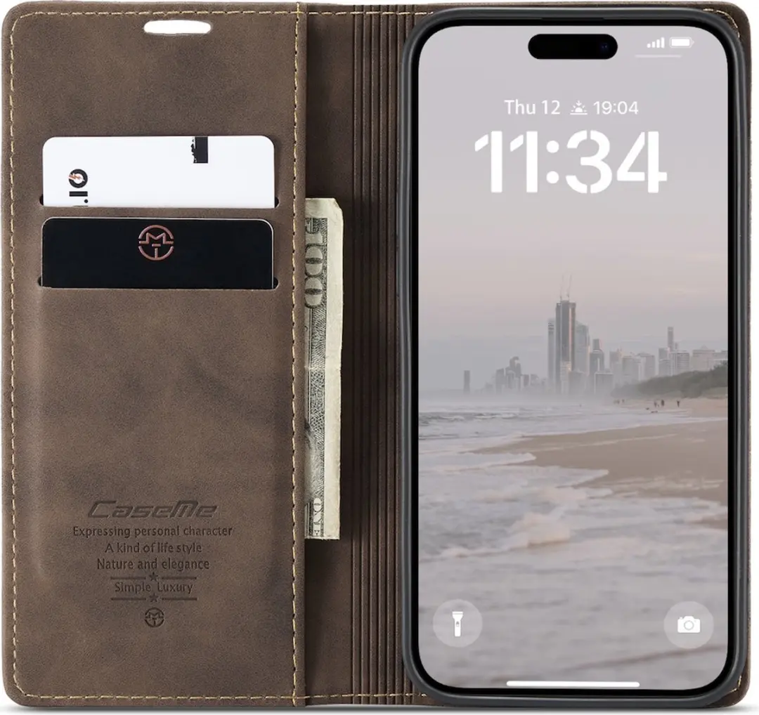 Caseme Hoesje iPhone 16 Plus - 2 Kaartvakken Coffee