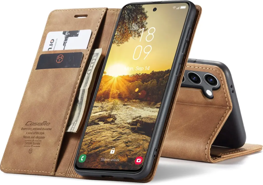 Caseme Wallet Book Case Samsung Galaxy S25 Ultra - Licht Bruin