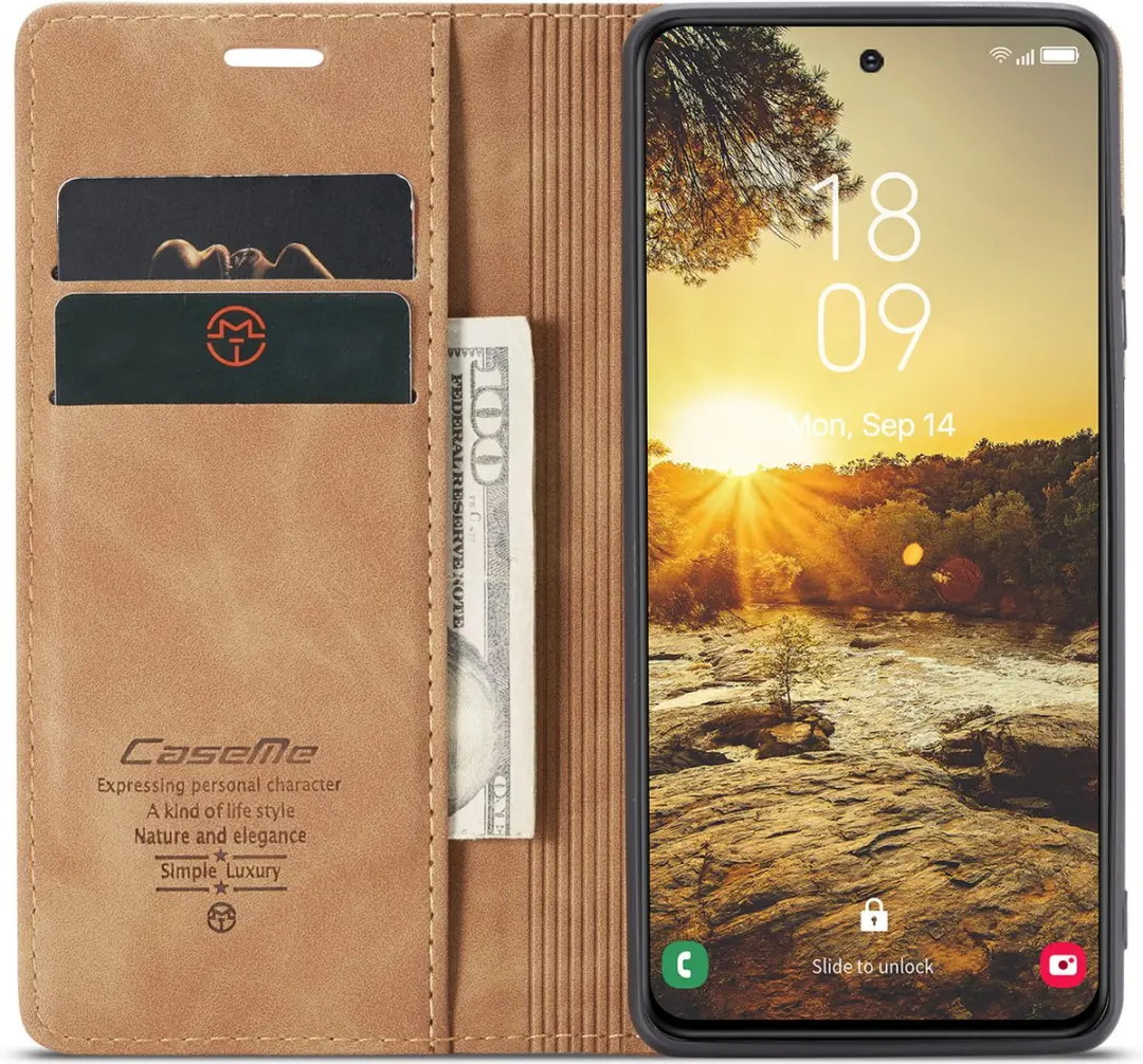 Caseme Wallet Book Case Samsung Galaxy S25 Ultra - Licht Bruin