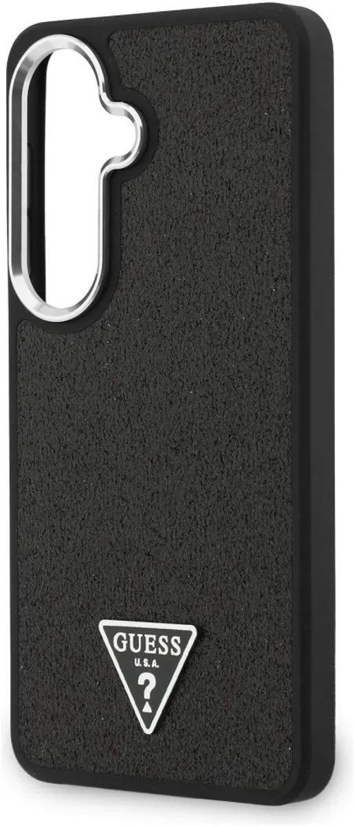 GUESS Glitter Driehoek MagSafe Hoesje S26 - Zilver
