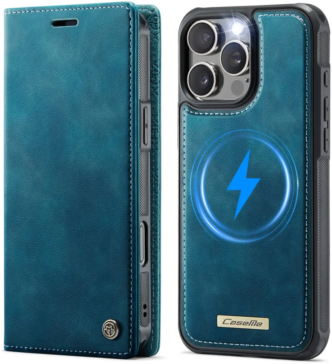 Caseme Telefoonhoesje iPhone 16 Pro Max Bookcase - 3 Pasjes - Blauw