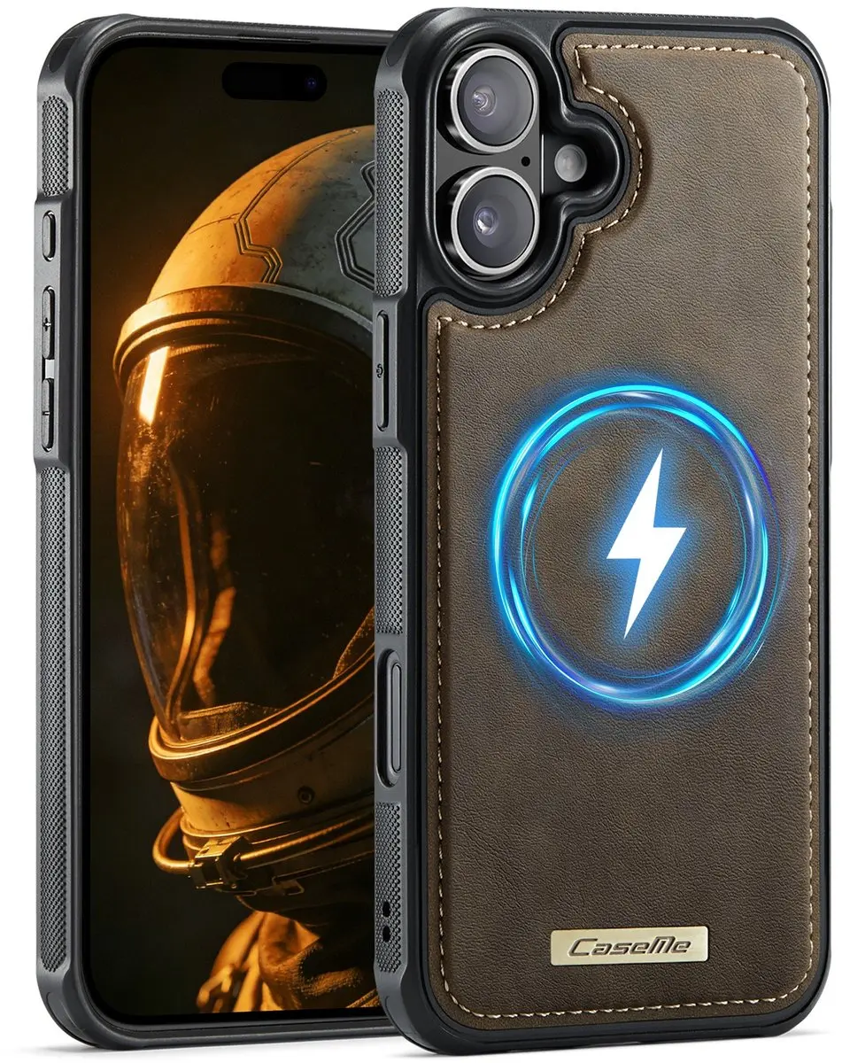 Caseme C69 Leather Back Cover iPhone 16 Hoesje