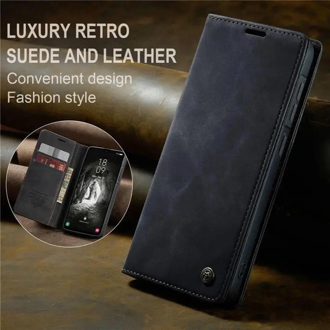 Caseme 013 Hoesje Samsung Galaxy A57 - Book Case - 2 Pasjes - Zwart