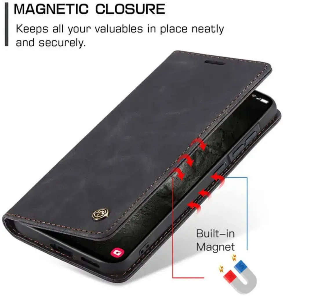 Caseme 013 Hoesje Samsung Galaxy A57 - Book Case - 2 Pasjes - Zwart - afbeelding 6 van 6