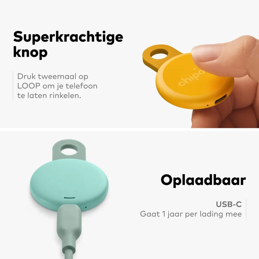 Chipolo LOOP Bluetooth Tracker - Chalk - 125dB