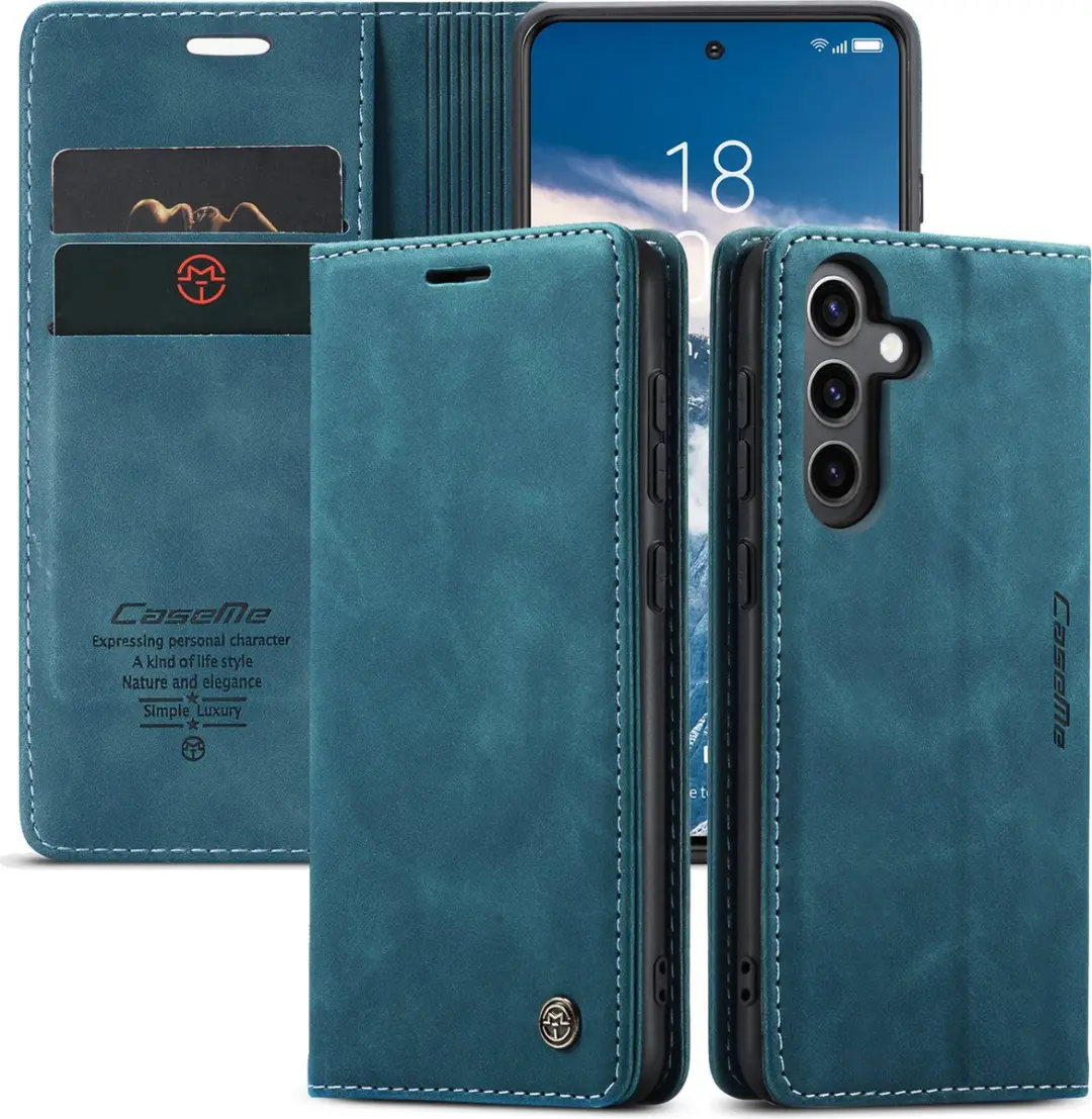 Caseme Wallet Book Hoesje Samsung Galaxy A15 - Blauw - afbeelding 6 van 6