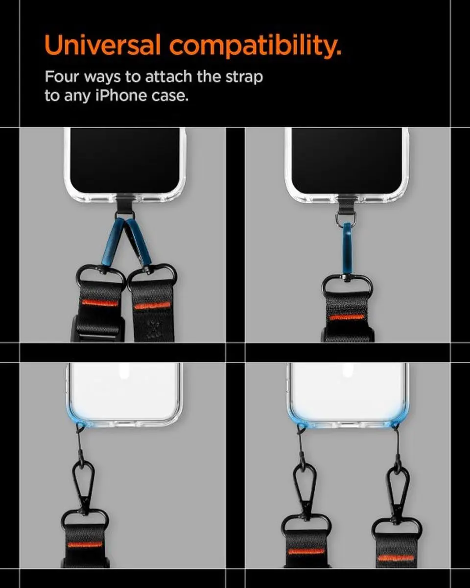 Spigen DA30M Crossbody Lanyard - Zwart