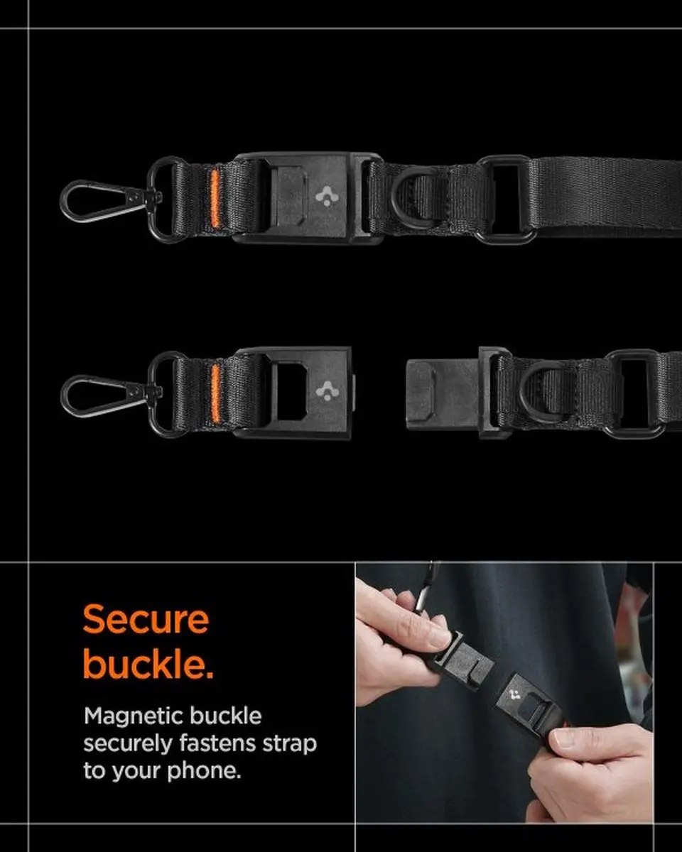 Spigen DA30M Crossbody Lanyard - Zwart