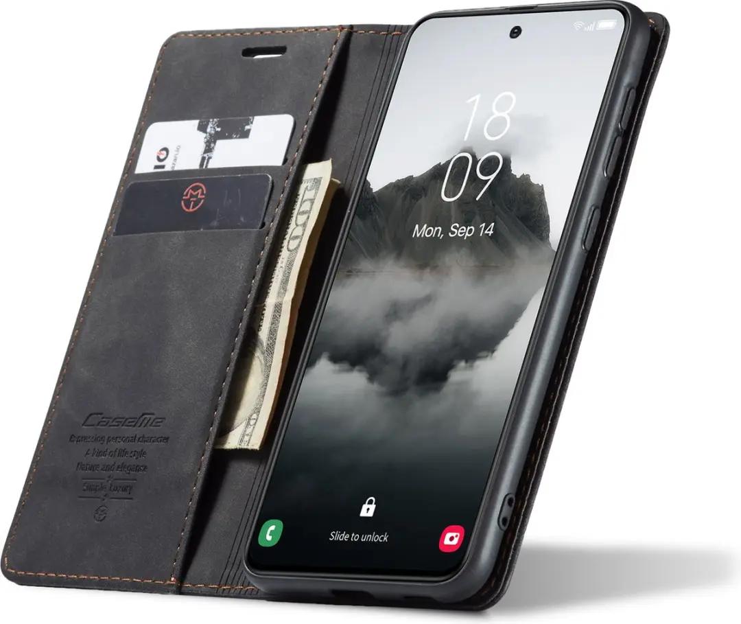 Caseme Wallet Book Case Samsung Galaxy S25 - Zwart