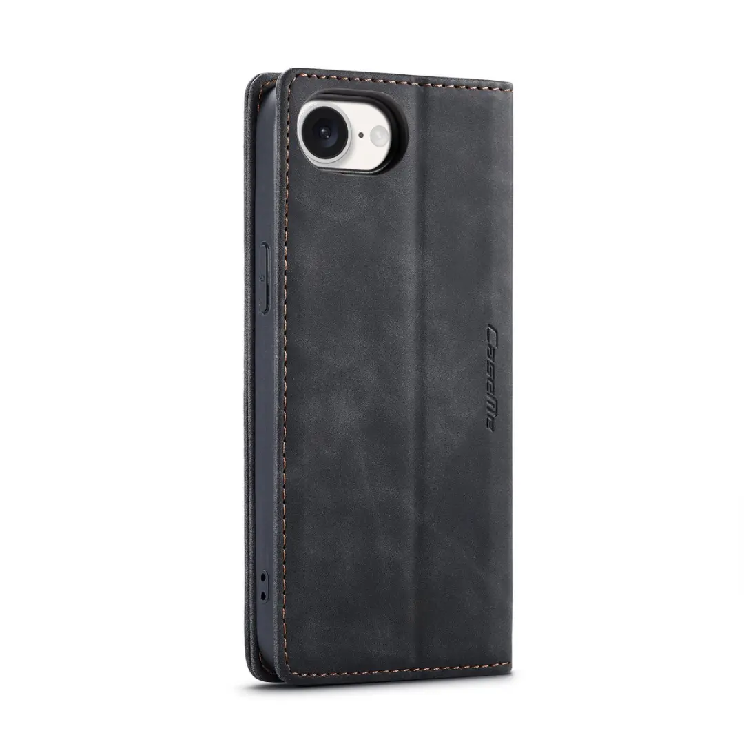Caseme Telefoonhoesje iPhone 16E Wallet Book - Zwart