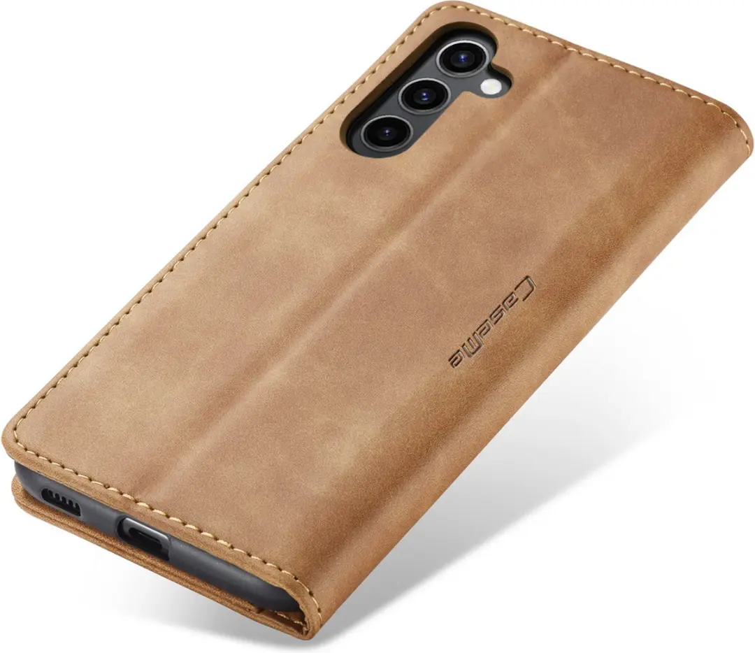 Caseme Wallet Book Hoesje Samsung Galaxy S25 - Licht Bruin