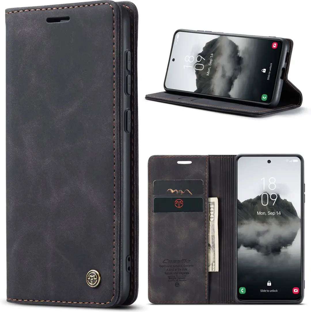 Caseme Telefoonhoesje Samsung Galaxy S24 Wallet Book - Zwart