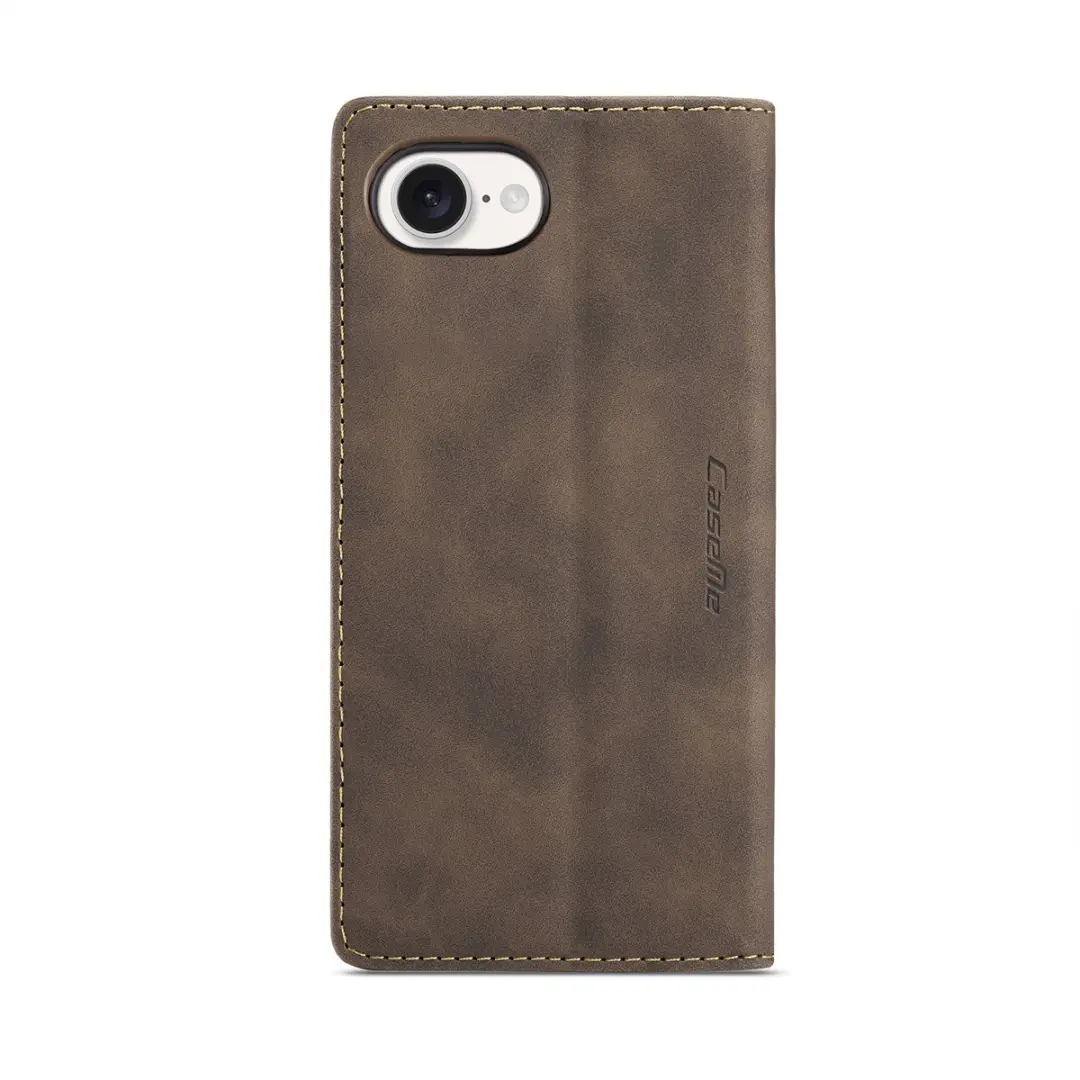 Caseme Telefoonhoesje iPhone 16E Wallet Book - Donker Bruin