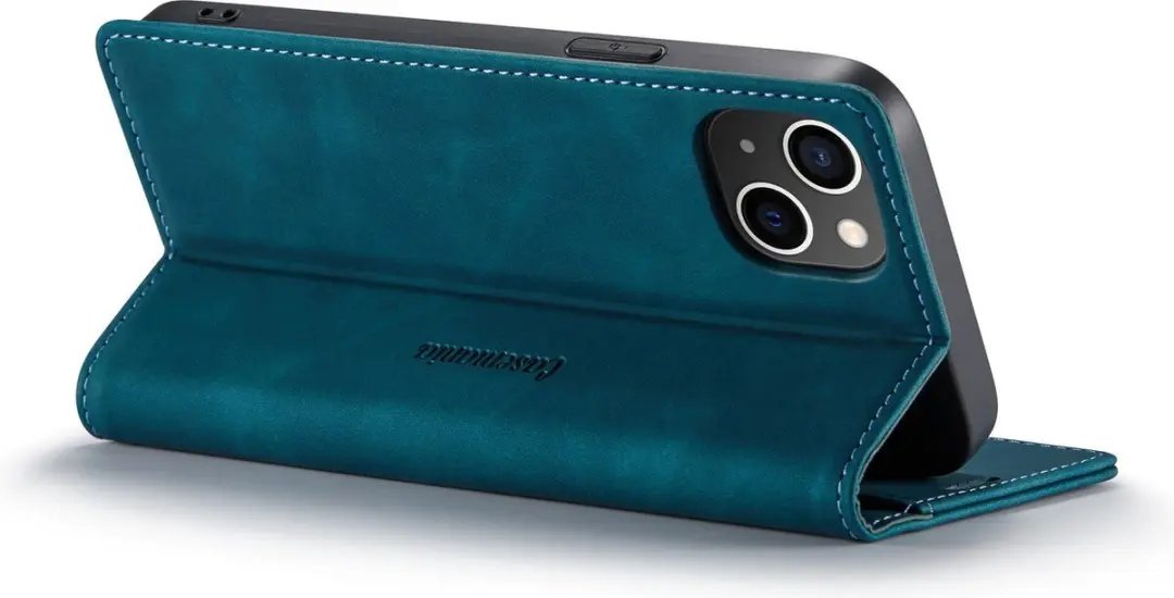 CaseMe iPhone 15 Wallet Bookhoesje - Blauw - afbeelding 6 van 6