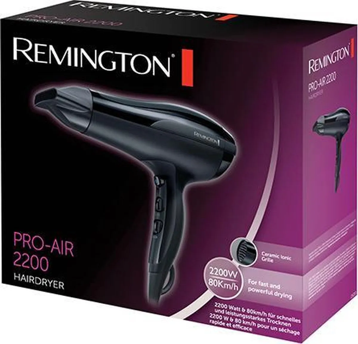 Remington D5210 Pro Air 2200W Föhn - Zwart - afbeelding 6 van 6