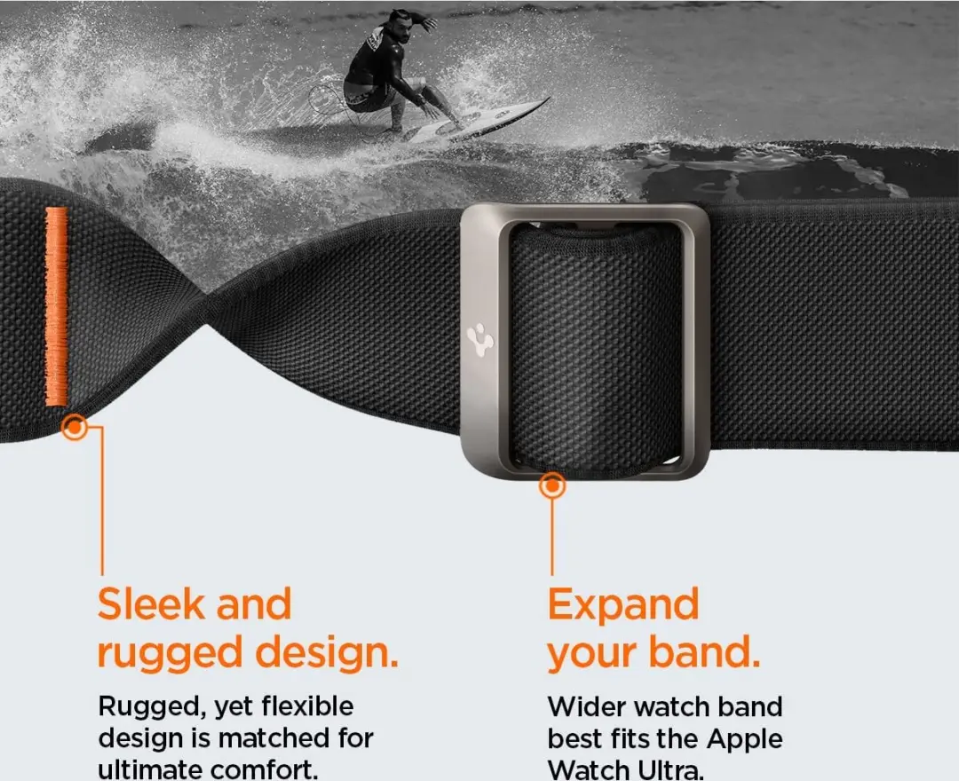 Spigen Fit Lite Ultra Apple Watch Band - Zwart