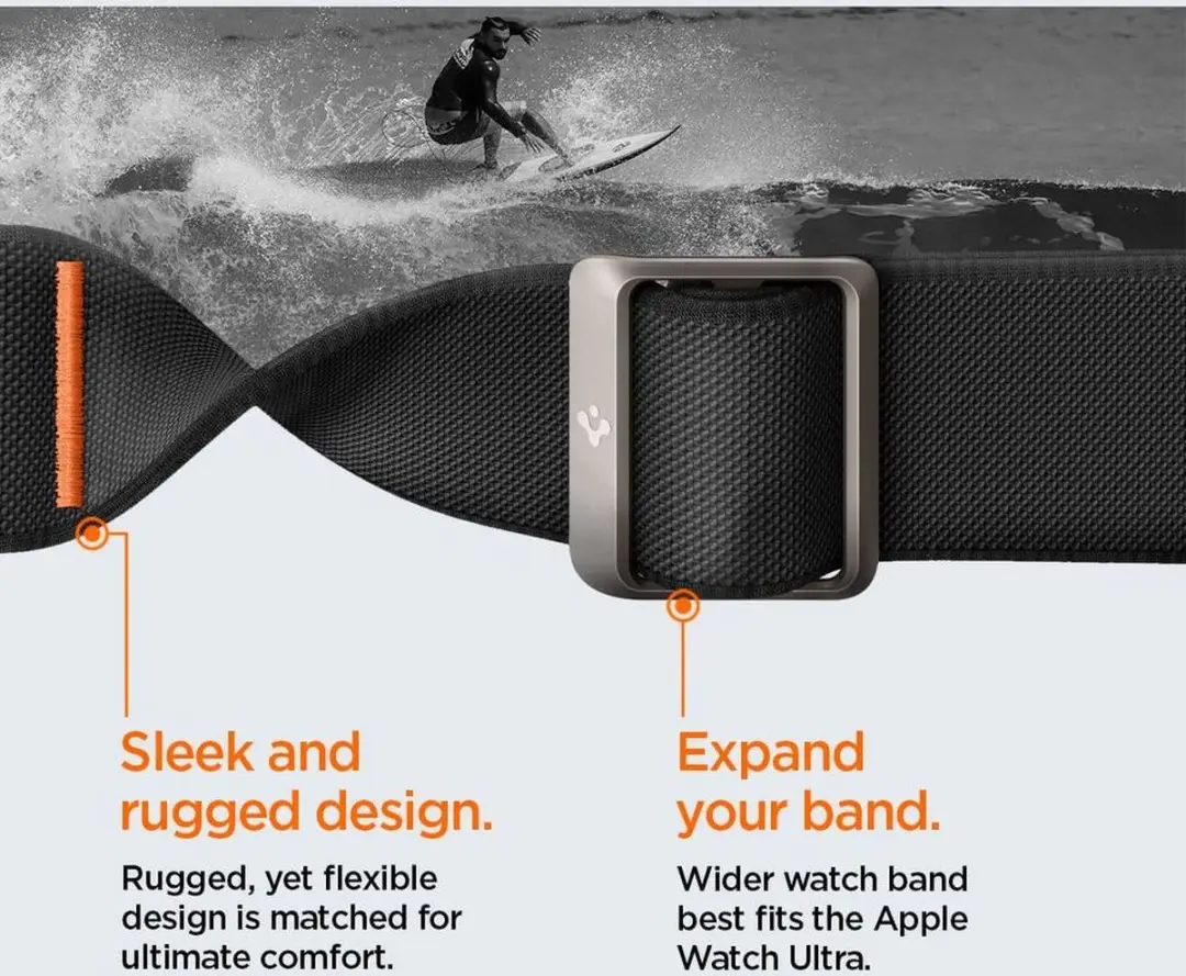 Spigen Fit Lite Ultra Apple Watch Band - Zwart