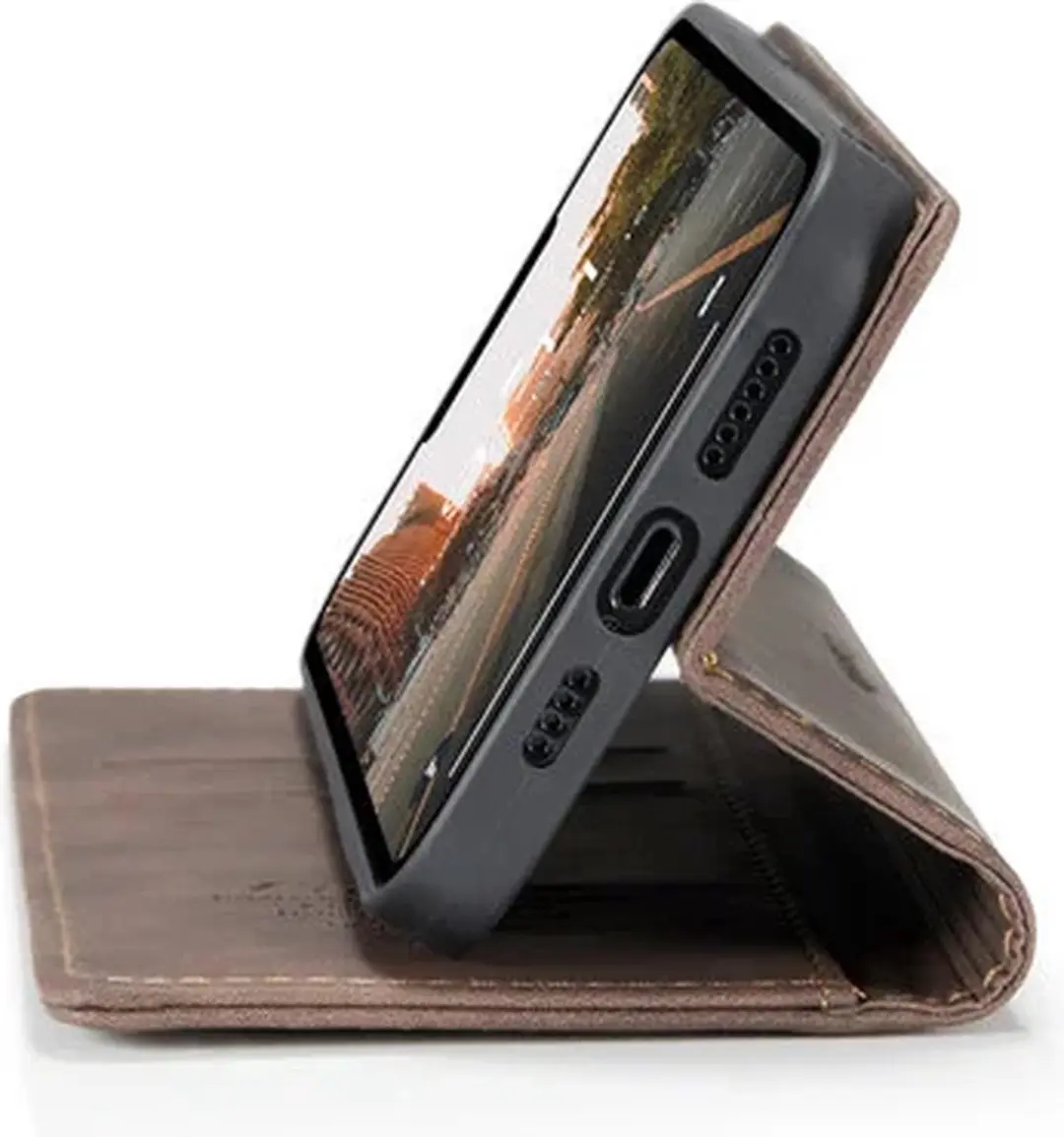 CaseMe iPhone 15 Pro Wallet Book Case - Donker Bruin