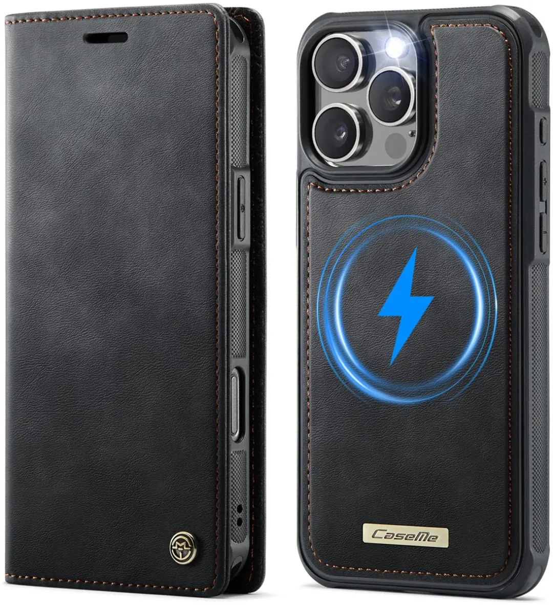 Caseme Telefoonhoesje iPhone 16 Pro Bookcase - 3 Pasjes - Zwart