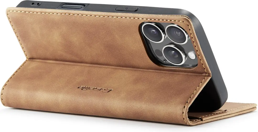 CaseMe iPhone 16 Pro Wallet Bookhoesje - Licht bruin