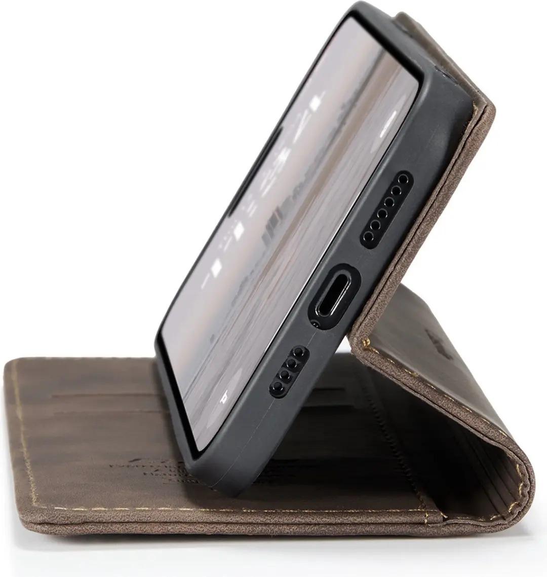 Caseme Telefoonhoesje iPhone 17 Wallet Book - Donker Bruin