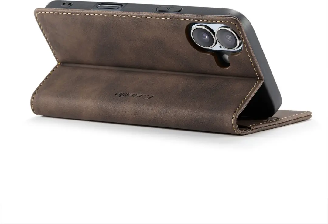 Caseme Telefoonhoesje iPhone 17 Wallet Book - Donker Bruin