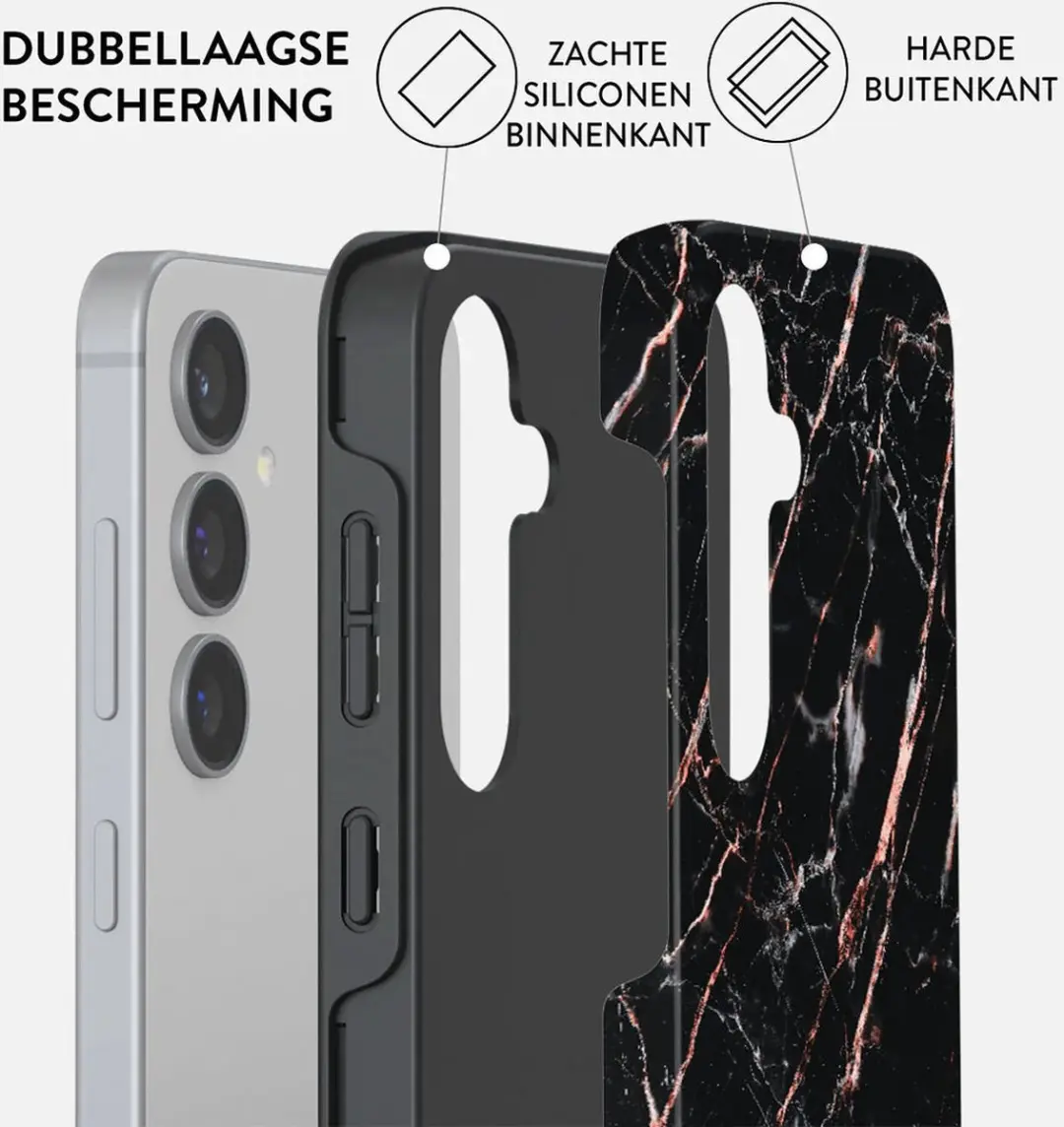 Burga Tough Case Samsung Galaxy S24 Plus Rose - Goud Marble