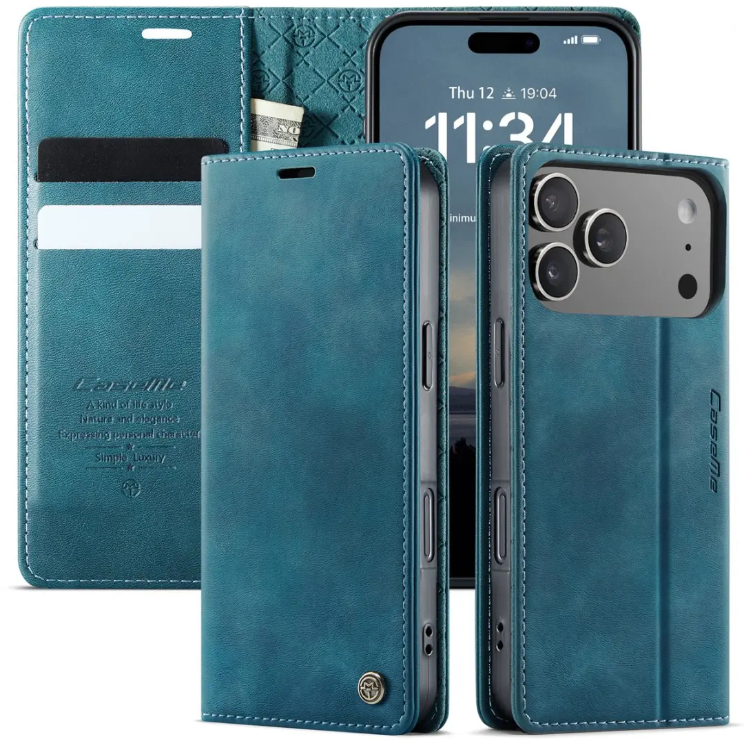 Caseme Telefoonhoesje iPhone 17 Pro - Magnetisch - Book Case - Blauw