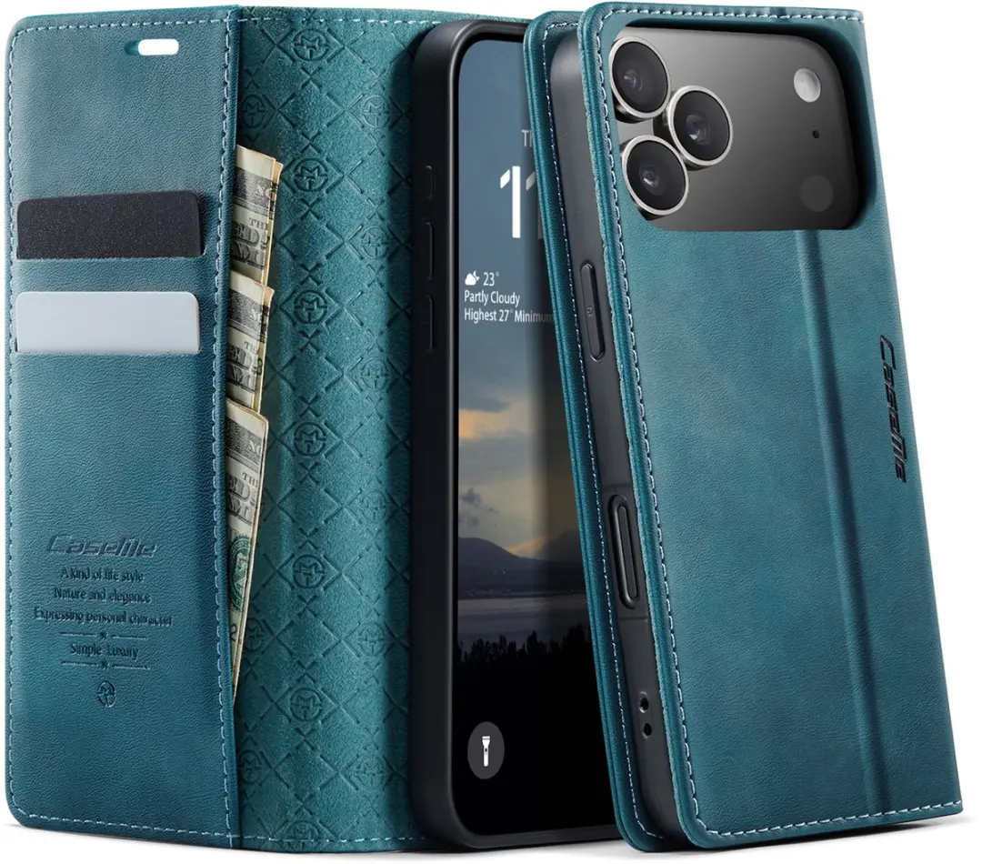 Caseme Telefoonhoesje iPhone 17 Pro - Magnetisch - Book Case - Blauw
