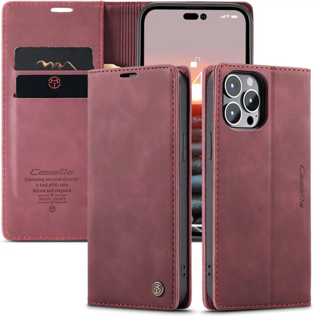 CaseMe iPhone 15 Plus Wallet Bookhoesje - Rood