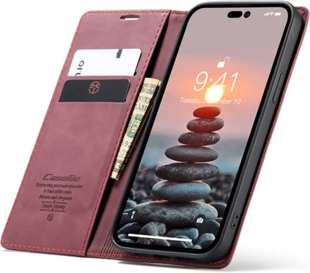 CaseMe iPhone 15 Plus Wallet Bookhoesje - Rood