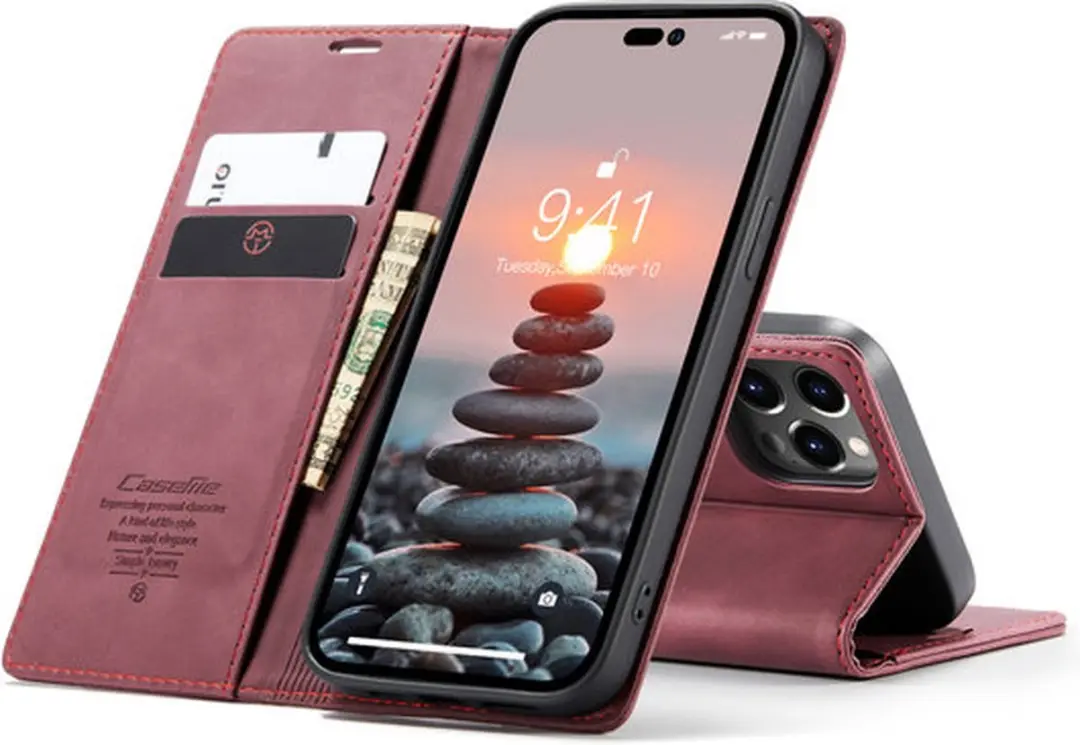 CaseMe iPhone 15 Plus Wallet Bookhoesje - Rood