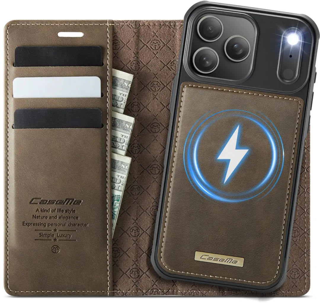 Caseme Telefoonhoesje iPhone 17 Pro - 3 Pasjes - Bruin - afbeelding 6 van 6