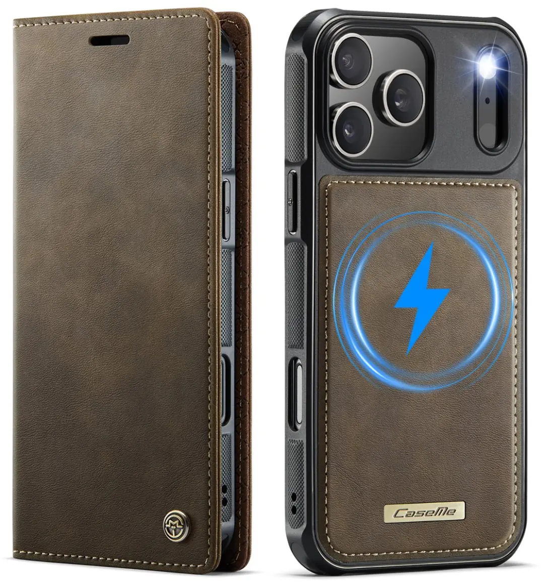 Caseme Telefoonhoesje iPhone 17 Pro - 3 Pasjes - Bruin