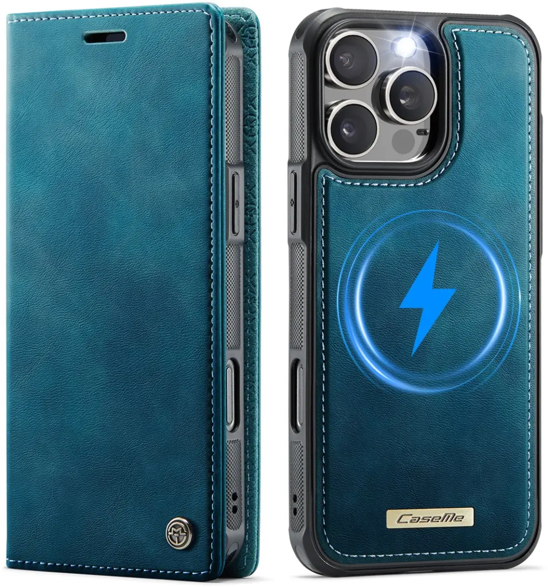 Caseme Telefoonhoesje iPhone 16 Pro Bookcase - 3 Pasjes - Blauw