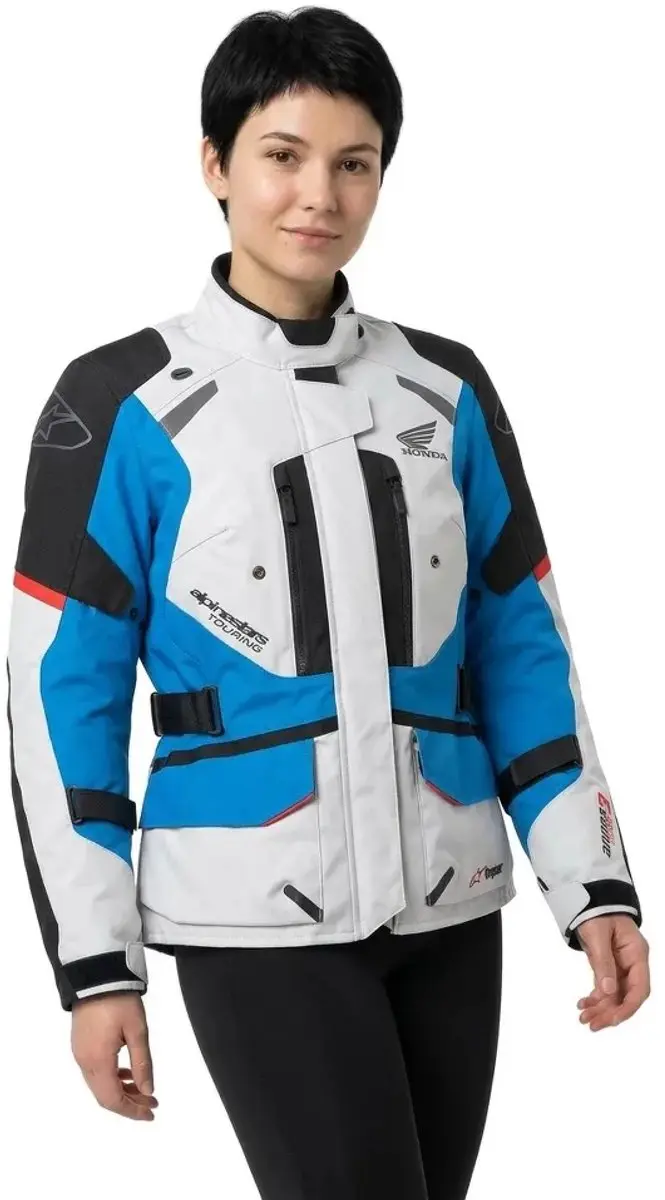 Alpinestars Honda Stella V3 Drystar Jas - IJsgrijs/Blauw Helderrood - Maat S