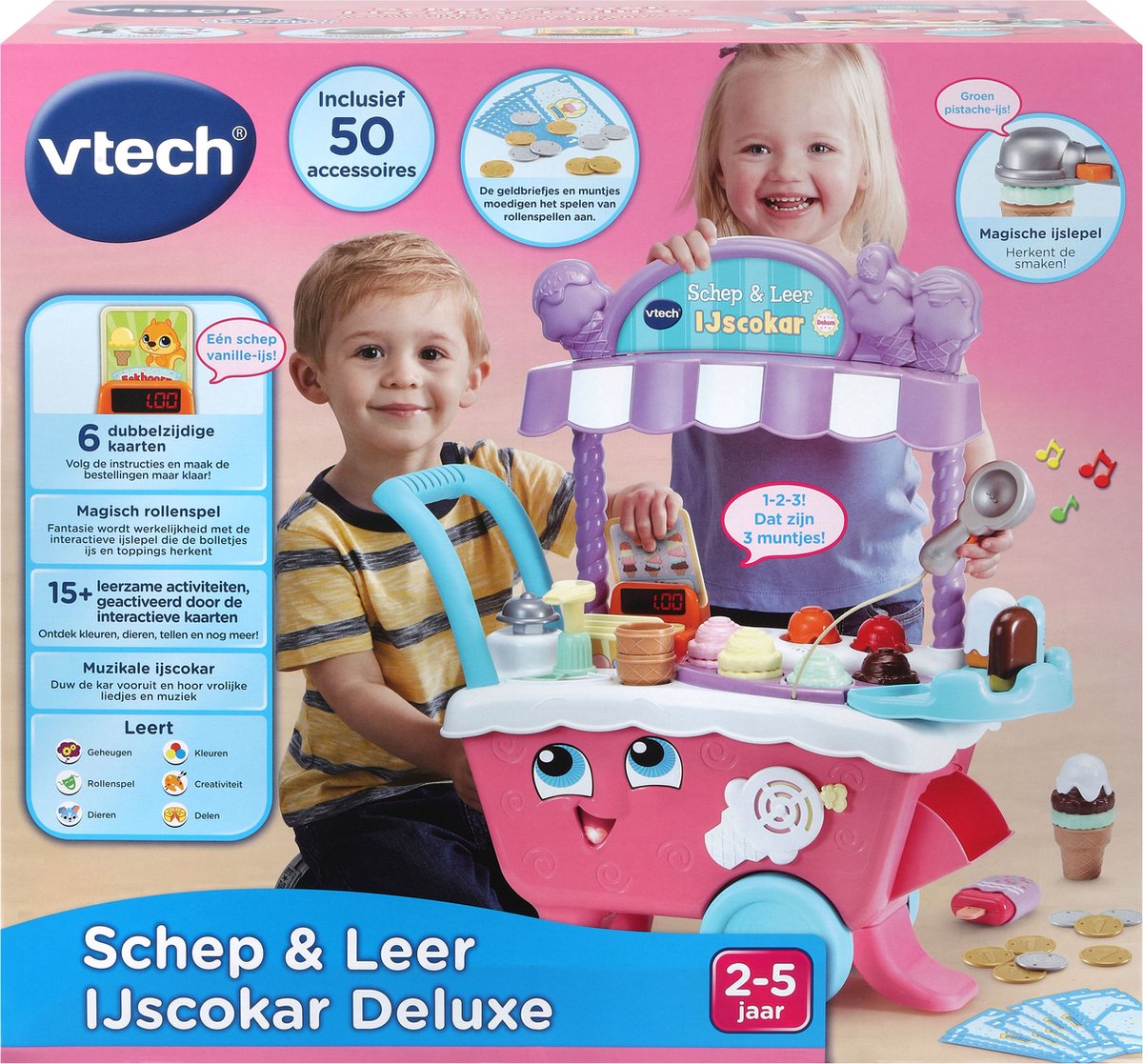 VTech Schep & Leer IJscokar Deluxe - Educatief Speelgoed - IJskar - Ontdek Kleuren, Dieren en Tellen - Kinderspeelgoed 2 Jaar tot 5 Jaar